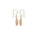 Boucles d'oreilles feuilles en plaqué or. Feuille  Adolescent Adulte Femme Fille Indémodable Nature 