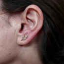 Boucles d'oreilles feuilles en plaqué or. Feuille  Adolescent Adulte Femme Fille Indémodable Nature 