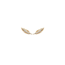 Boucles d'oreilles plumes en plaqué or jaune 18 carats serties d'oxydes de zirconium blancs. Feuille  Adolescent Adulte Femme Fille Indémodable Nature 