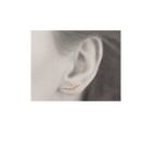 Boucles d'oreilles plumes en plaqué or jaune 18 carats serties d'oxydes de zirconium blancs. Feuille  Adolescent Adulte Femme Fille Indémodable Nature 