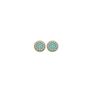 Boucles d'oreilles en plaqué or et pierre d'imitation turquoise. Rond Turquoise  Adolescent Adulte Femme Fille Indémodable 