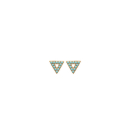 Boucles d'oreilles triangles en plaqué or jaune 18 carats serties de pierres d'imitation turquoise. Triangle Turquoise  Adolescent Adulte Femme Fille Indémodable 