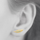 Boucles d'oreilles plumes en plaqué or et pierre d'imitation turquoise. Plume Turquoise  Adolescent Adulte Femme Fille Indémodable 
