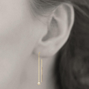 Boucles d'oreilles en plaqué or et oxydes de zirconium. Pendantes Rond  Adolescent Adulte Femme Fille Indémodable 