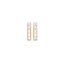 Boucles d'oreilles en plaqué or et oxyde de zirconium. Pendantes Rectangle Strass  Adolescent Adulte Femme Fille Indémodable 