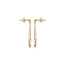 Boucles d'oreilles en plaqué or et oxyde de zirconium. Pendantes Rond  Adolescent Adulte Femme Fille Indémodable 