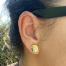 Boucles d'oreilles puces motif étoile en plaqué or et oxydes de zirconium. Etoile Puce Rond  Adolescent Adulte Femme Fille Indémodable Nature 