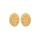 Boucles d'oreilles puces couronne de laurier en plaqué or. Couronne Laurier Ovale Puce  Adolescent Adulte Femme Fille Indémodable Nature Symboles 