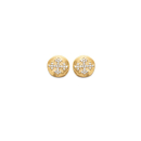 Boucles d'oreilles puces croix en plaqué or et oxydes de zirconium. Croix Puce Rond Strass  Adolescent Adulte Femme Fille Indémodable Religion Symboles 