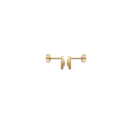 Boucles d'oreilles puces rondes en plaqué or jaune 18 carats pavées d'un cercle d'oxydes de zirconium blancs et surmontées d'un oxyde de zirconium blanc serti clos de forme ronde. Puce Rond Strass  Adolescent Adulte Femme Fille Indémodable 