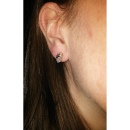 Boucles d'oreilles en plaqué or et oxyde de zirconium.  Adulte Femme Indémodable 