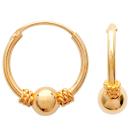 Boucles d'oreilles créoles de Bali en plaqué or 18 carats. Boule Créoles Rond  Adolescent Adulte Femme Fille Indémodable 