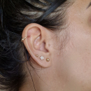 Boucles d'oreilles créoles de Bali en plaqué or 18 carats. Boule Créoles Rond  Adolescent Adulte Femme Fille Indémodable 