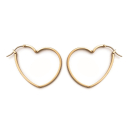 Boucles d'oreilles créoles coeurs en plaqué or. Coeur Créoles  Adulte Amour Femme Indémodable 