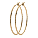 Boucles d'oreilles créoles en plaqué or jaune 18 carats. Créoles Rond  Adolescent Adulte Femme Fille Indémodable 