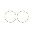 Boucles d'oreilles créoles en plaqué or jaune 18 carats. Créoles Rond  Adolescent Adulte Femme Fille Indémodable 