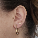 Boucles d'oreilles créoles en plaqué or. Créoles Rond  Adolescent Adulte Femme Fille Indémodable 