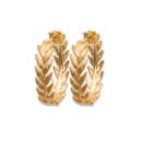 Boucles d'oreilles créoles couronne de laurier en plaqué or. Couronne Créoles Laurier Pendantes Rond  Adolescent Adulte Femme Fille Indémodable Nature Symboles 