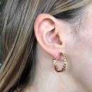 Boucles d'oreilles créoles couronne de laurier en plaqué or. Couronne Créoles Laurier Pendantes Rond  Adolescent Adulte Femme Fille Indémodable Nature Symboles 