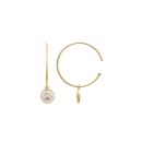 Boucles d'oreilles créoles avec pastille motif œil de Turquie en plaqué or, émail et oxydes de zirconium. Créoles Oeil Oeil de Turquie Pendantes Rond  Adolescent Adulte Femme Fille Indémodable Symboles 