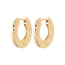 Boucles d'oreilles créoles martelées en plaqué or jaune 18 carats. Créoles  Adolescent Adulte Femme Fille Indémodable 