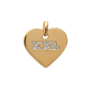 Pendentif en plaqué or et oxyde de zirconium.<br/>XXL. Coeur  Adulte Amour Femme Indémodable Message 