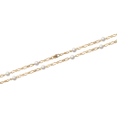 Bracelet en plaqué-or et perles d'imitation.<br/>Maille figaro 1-1. Boule Perle  Adulte Femme Indémodable Mariage 