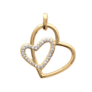 Pendentif en plaqué-or et oxyde de zirconium. Coeur  Adulte Amour Femme Indémodable 