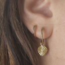 Boucles d'oreilles créoles en plaqué or 18 carats.<br/>Fil rond. Créoles Rond  Adulte Femme Indémodable 