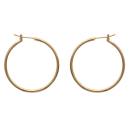 Paire de boucles d'oreilles créoles en plaqué or jaune 18 carats.<br/>Fil rond. Créoles Rond  Adulte Femme Indémodable 