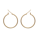 Paire de boucles d'oreilles créoles en plaqué or jaune 18 carats.<br/>Fil rond. Créoles Rond  Adulte Femme Indémodable 