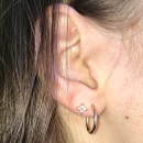 Paire de boucles d'oreilles créoles en plaqué or jaune 18 carats.<br/>Fil rond. Créoles Rond  Adulte Femme Indémodable 