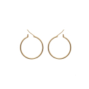 Boucles d'oreilles créoles en plaqué or jaune 18 carats.<br/>Fil rond.<br/>Le prix indiqué est celui de la paire. Créoles Rond  Adulte Femme Indémodable 