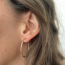 Boucles d'oreilles créoles en plaqué or jaune 18 carats.<br/>Fil rond.<br/>Le prix indiqué est celui de la paire. Créoles Rond  Adulte Femme Indémodable 