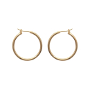 Paire de boucles d'oreilles créoles en plaqué or jaune 18 carats.<br/>Fil rond. Créoles Rond  Adolescent Adulte Femme Fille Indémodable 