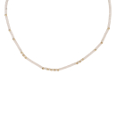 Collier composé de perles heishi en acier doré et en véritable pierre d'agate blanche.<br/>Fermoir mousqueton avec 5 cm de rallonge. Perle Turquoise  Adolescent Adulte Femme Fille Indémodable 