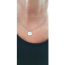 Collier avec pendentif étoile en acier argenté et cristal en verre. Etoile Rond  Adolescent Adulte Femme Fille Indémodable Nature 