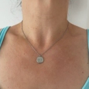 Collier avec pendentif étoile en acier argenté et cristal en verre. Etoile Rond  Adolescent Adulte Femme Fille Indémodable Nature 