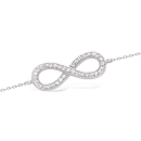 Bracelet avec symbole infini en argent 925/000 rhodié et oxydes de zirconium. Infini Strass  Adolescent Adulte Femme Fille Indémodable Symboles 