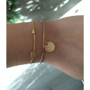 Bracelet flèche en plaqué or jaune 18 carats. Flèche  Adolescent Adulte Femme Fille Indémodable Symboles 