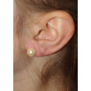 Boucles d'oreilles en argent 925/000 surmontées d'une perle d'imitation. Boule Perle  Adulte Femme Indémodable Mariage 