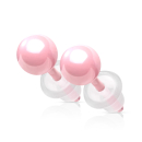 Boucles d'oreilles puces boules en céramique de couleur rose. Boule Puce Rond  Adolescent Adulte Femme Fille Indémodable 