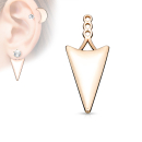 Pendentif pour boucles d'oreilles de forme triangulaire en acier rosé.<br/>3 niveaux de hauteur. Pendantes Triangle  Adolescent Adulte Femme Fille Indémodable 