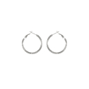 Boucles d'oreilles créoles en acier argenté pavées en partie de strass. Créoles Strass  Adolescent Adulte Femme Fille Indémodable 