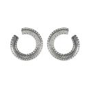 Boucles d'oreilles pendantes difformes en acier argenté. Pendantes Rond  Adolescent Adulte Femme Fille Indémodable 