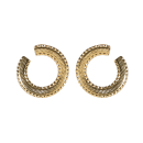 Boucles d'oreilles pendantes difformes en acier doré. Pendantes Rond  Adolescent Adulte Femme Fille Indémodable 