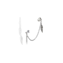 Bague d'oreille plume en acier chirurgical 316L et verre. Plume  Adolescent Adulte Femme Fille Indémodable Nature 