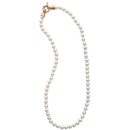 Collier en plaqué-or.<br/>Perles d'imitation de Majorque. Boule Perle  Adulte Femme Indémodable Mariage 