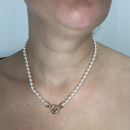 Collier en plaqué-or.<br/>Perles d'imitation de Majorque. Boule Perle  Adulte Femme Indémodable Mariage 
