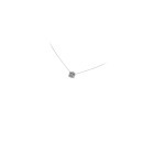 Collier en argent 925/000 rhodié, oxyde de zirconium et fil nylon. Carré  Adolescent Adulte Femme Fille Indémodable 